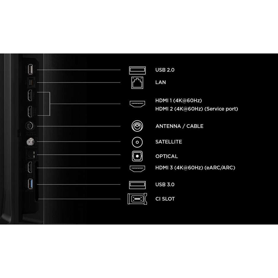 TCL 75P6L TV 75" 4K QLED Google TV HDR10 Nero ```